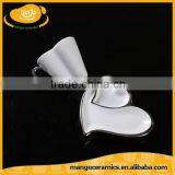 Romantic Heart Shape White Porcelain Coffee Cup and Saucer thumbnail-3