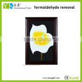 Best selling wood crafts 2016,Creative flower lily painting frame for wall hanging
