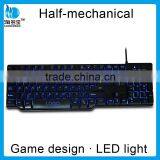 3 LED Backlit Colors Computer Keyboard Half-mechanical Keyboard Feel thumbnail-2