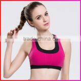 Breathable no rims sexy women running sports bra