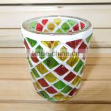 mosaic candle holder with various pattern