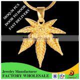ATHENAA Couple Leaf Pendant 18k Gold Plated Yiwu Jewelry Factory Hip Hop Pendant thumbnail-1