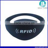 Black 13.56mhz Silicone Closed Type S50 Rfid Silica Gel Wristband
