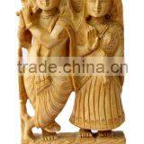 Radha Krishna Wooden Sculpture thumbnail-1