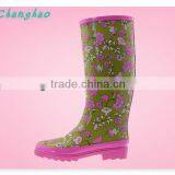 Durable Lady New Flower Style Rubber Rain Boots