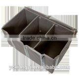 Canvas Sturdy Divided Multi-compartment Storage Box, See-Through Window Zipper Storage Box thumbnail-4