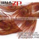 CHINAZP Factory Bulk Sale Top Selling Dyed Brown Trimmed Short Peacock Feathers for Clothes Accessories thumbnail-4