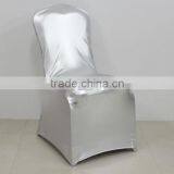 Polyester Lycra Spandex Stretch Metalic Silver Chair Cover thumbnail-1