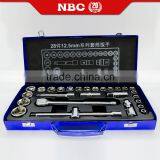 28 Pieces 12.5mm Series Hand Sleeve Tools Kit With Portable Case Socket Wrench Set thumbnail-1