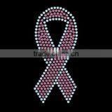 Beautiful Hot Fix Cancer Ribbon Rhinestone Transfers Design thumbnail-1