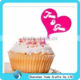 Red Small Acrylic Wedding Cupcake Topper,Cheap Cake Topper Wholesale thumbnail-1