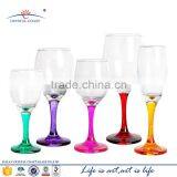 Hand Painted Colored Stem Wine Glass