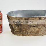 Factory Sale Oval Shape Chinese Natural Round Wood Flower Pot Planter thumbnail-6