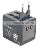 Factory High Quality Universal Travel Adapter With Double USB Charger World Travel Adapter USB Travel Adapter of 1000MA thumbnail-4