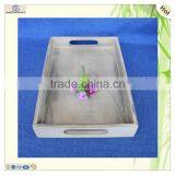 China Manufacture Large Antique Hole Handles Pine Wooden Tray thumbnail-2