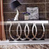 Ring Metal Base Marble Hotel Console Table