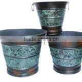 Outdoor Tree Planters, Large Garden Planters, Hand Embossed Garden Planters thumbnail-1