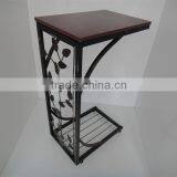 Living Room Vine Leaf Design Metal Sofa Side End Table Accent TV Tray Coffee Table thumbnail-5