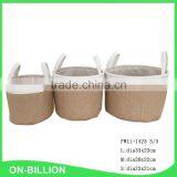 Wholesale household set 3 fabric storage basket for sundries