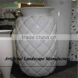 SJZJN 2660 Decorative Small Round Fiberglass Clay Garden Pots, Fiberglass Clay Garden Planters thumbnail-1