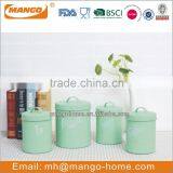 Light green 4 sets steel tea sugar canister sale