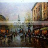 Handmade Paris Street View Oil Painting on Canvas thumbnail-1