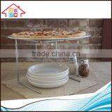 Stainless Steel Pizza Stand Rack With Tray thumbnail-1