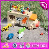 Многофункциональный деревянный тягой и толчком игрушка для детей 2015 года. Прекрасная деревянная тягой игрушка для детей. Популярный деревянный автомобиль для младенцев W05B074-A1 thumbnail-2