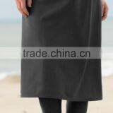 New Design Summer Casual Skirt Knee Length Plain Black Swim Skirt With Leggings Attached For Beach Wear thumbnail-2