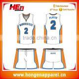 Hongen Apparel 2015/2016 Best Latest Basketball Uniform Jersey Design/USA College Fashion Comfortable Basketball Uniform thumbnail-1