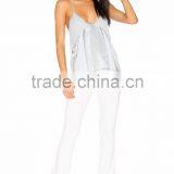 Sleeveless Deep V Sexy Woman Top Latest Design Party Wear Sexy Top thumbnail-1