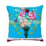 Colorful Multi Patched With Heavy Embroidery and Laces Cushion Cover thumbnail-1