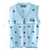 Baby Clothing China Long Sleeve v Neck Polka Dot Girls Cardigan Sweater thumbnail-3