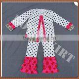 Easter Spring Fall 2016 Ruffles Baby Girl Boutique Clothing Holiday Matching Dots Pants Giggle Moon Girl Cotton Remake Outfit thumbnail-4