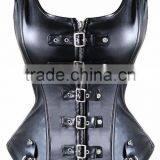 Instyles New Corset Overbust Hlater Sweetheart Top Straps Soft Faux Leather Steampunk thumbnail-2