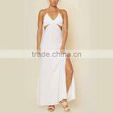 Cut Out Slit Maxi Dress With Drawstring Sexy Women Summer Dress 2015 thumbnail-6