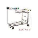 Supermarket Shopping Warehouse Flat Cargo Trolley Heavy Duty , 50KGS For Upper Platform