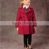 Latest Fashion Firls Clothing Double Buckle Long Sleeve Girls Trench Coat thumbnail-3