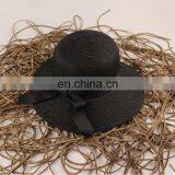 Summer Pure Colour Large Eaves Straw Hat Foldable Sunshade Hat thumbnail-2