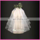 Unique Horsehair Trim One Layer Soft Tulle Fabric Short Wholesale Bridal Veil thumbnail-2