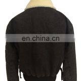 Factory OEM Padding Sherpa Collar Denim Jacket Women Wholesale thumbnail-2
