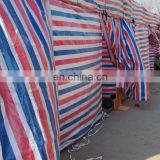 High quality fabric PE trapulin Color strip tarpulin  waterproof outdoor floor covering,