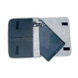 BG2014 Grey Imitation Linen Fabric Flap Bag Storage Bag Large Size thumbnail-3