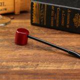 145mm Length Short Wooden Resin Long Tobacco Pipe With Mini Red Round Head and Thin Tube for Smoking thumbnail-2