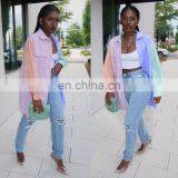 New Office Lady Plus Size Women Female Color Matching Elegant Shirt Dress thumbnail-2