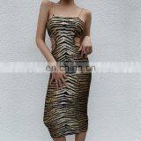 2020 Hot Sales Women Sexy Club Party Leopard Dresses Ladies Halter Mini Backless Dresses Women Summer Dress thumbnail-5