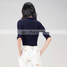 Women Merino Wool Cashmere Spring New Collection Short Sleeves Sweater thumbnail-4