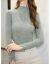 Fall 2021 New Sweater Women's Slim Long-sleeved Knit Bottoming Shirt Women's Half-high Collar Inner Jacket Women Khaki M thumbnail-2