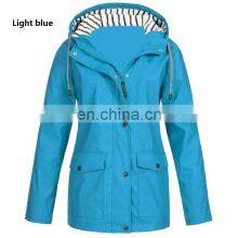 Manufacturer Customized Brand Printing/embroidered Women's Mid-length Loose Large Size Windproof Raincoat Jacket Crop Top thumbnail-2