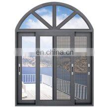 High Quality Aluminium Profile Double Glass Sliding Arch Window thumbnail-3